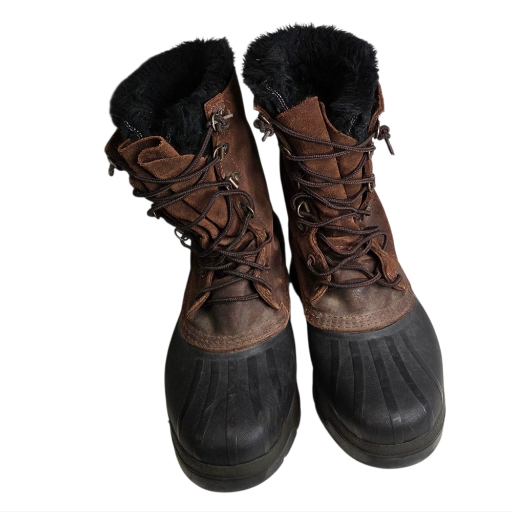 Sorel Kaufman Canada Mens Winter Duck Sherpa Lined Leather Boots Size 8 - Picture 2 of 7